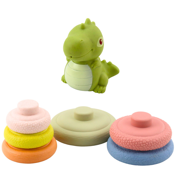 Miękka Piramida Sensoryczna Dinozaur Gumowa EKO Kolorowa