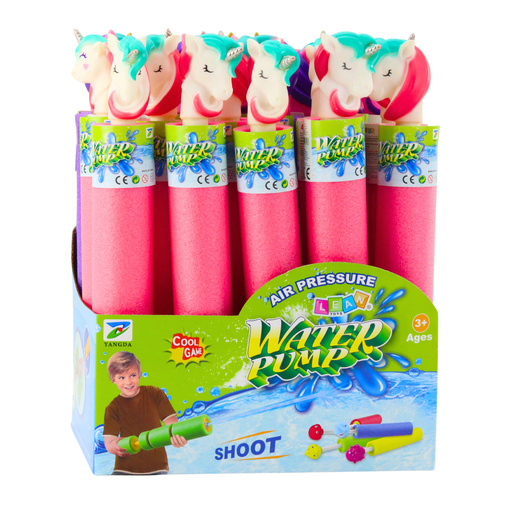 Piankowa Broń Pompka Pałka Na Wodę Jednorożec Różowa Fioletowa 35 cm 