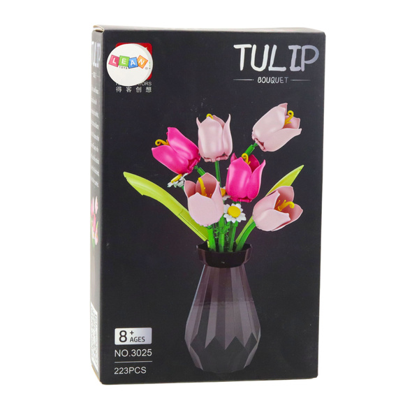 Klocki Konstrukcyjne Tulipany W Wazonie Bukiet 223 el. 