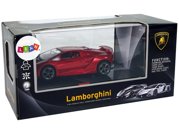 Auto Sportowe R/C 1:24  Lamborghini Czerwone 2.4 G Światła 