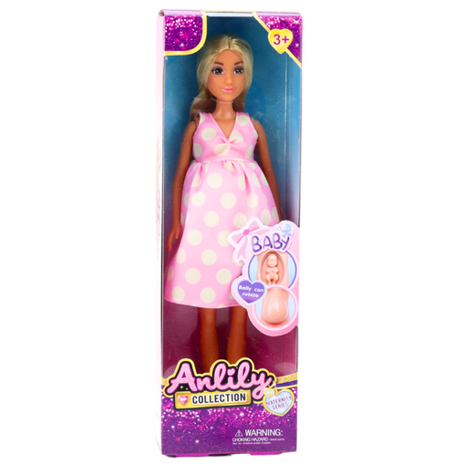 Lalka Dla Dzieci Anlily Księżniczka Długie Ciemne Włosy Żółta Sukienka