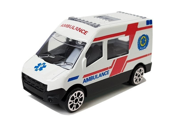 Zestaw Pojazdów Ambulans Pogotowie Resoraki 1:64 6 Sztuk  