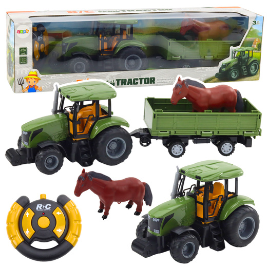 Zestaw Traktor Z Przyczepą i Koniem Zdalnie Sterowany RC  