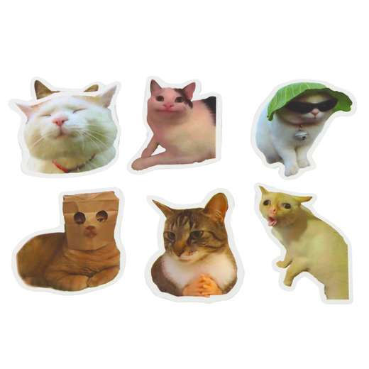 Zestaw Naklejki Koty Memy Dekoracyjne Różne Motywy 50 szt. 7-8 cm