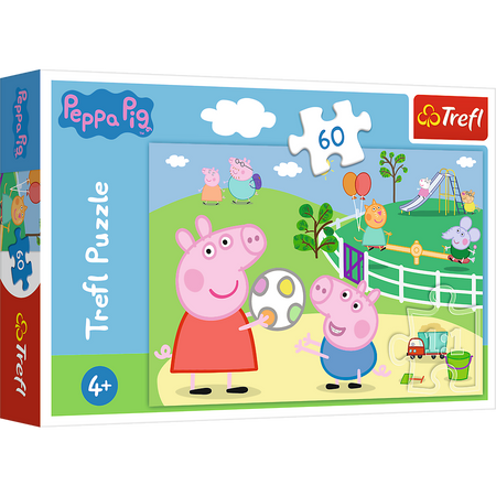 Puzzle - 60 - Zabawy w gronie przyjaciół - Świnka Peppa - Trefl 17356