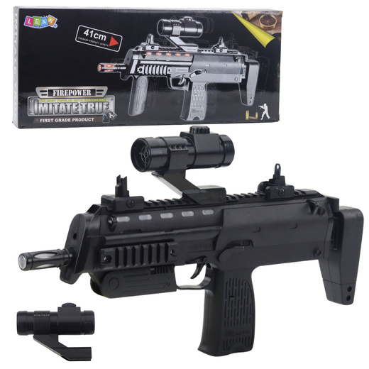 Karabin Zabawkowy Broń Światła Dźwięki Celownik Czarny 41cm 