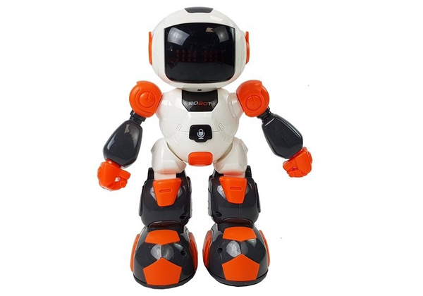 Robot Zdalnie Sterowany Zegarkiem na Podczerwień  Dźwięk Światła Nagrywanie Pomarańczowy 
