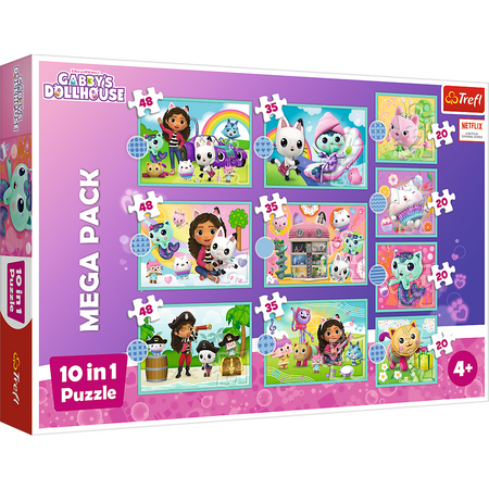 Puzzle - 10w1 - W świecie Gabi - Koci Domek Gabi - Trefl 96003