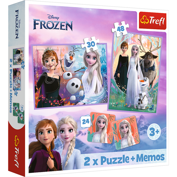 Puzzle + MEMOS - 2w1 (30,48) - Księżniczki w swojej krainie - Disney Kraina Lodu - Trefl 93335