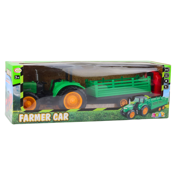 Traktor Farmerski Z Przyczepą Zdalnie Sterowany RC Zielony 