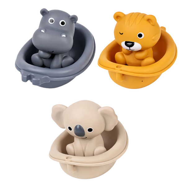 Zestaw Zabawki Do Kąpieli Zwierzątka w Łódeczkach Zjeżdżalnia 11 el. 