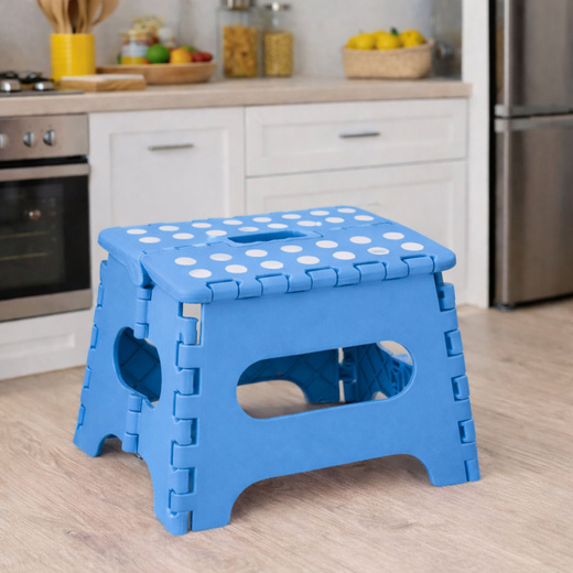 Stołek Składany Podnóżek Stopień Taboret Antypoślizgowy Niebieski 24x19 cm 