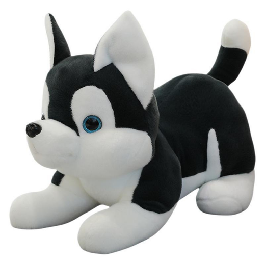 Pluszowa Maskotka Przytulanka Piesek Husky Czarno-Biały 30cm