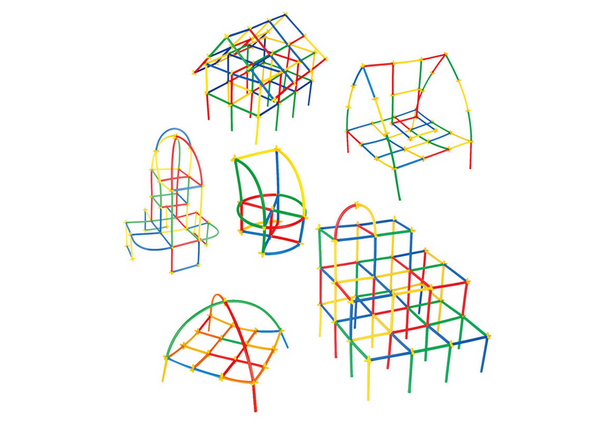 Zestaw Słomek Do Konstrukcji 3D W Pudełku Kolorowe 800 El 