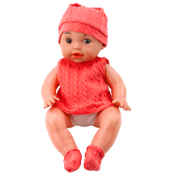 Lalka Bobas Z Butelką Do Karmienia Różowe Ubranko Dźwięki 30cm 