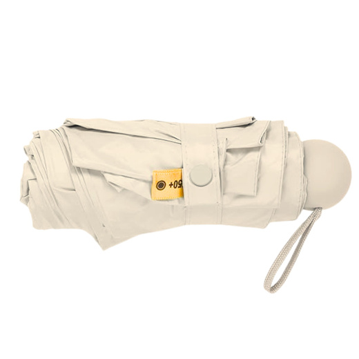 Parasolka Kieszonkowa Składana z Ochroną UV UPF 50+ Etui Beżowa 90 cm