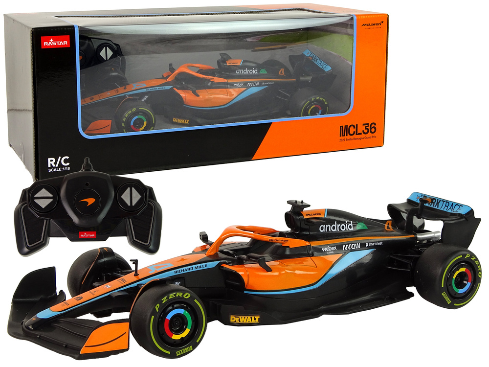 Auto R/C Wyścigówka McLaren F1 1:18 Pomarańczowy - 15278 - LeanToys