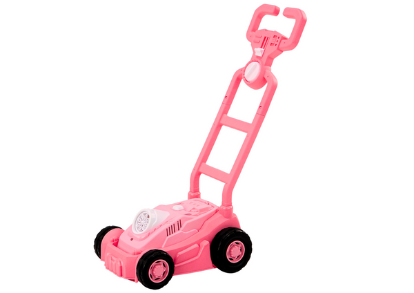 Maszyna Do Baniek Mydlanych Kosiarka Jeździk z Rączką Różowa