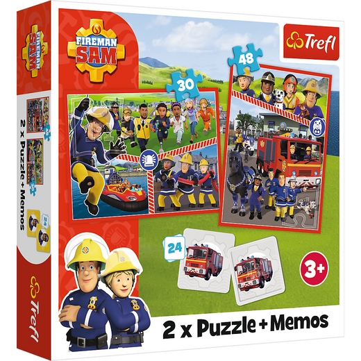 Puzzle - 2w1 + memos - Drużyna Strażaka Sama Trefl 93334