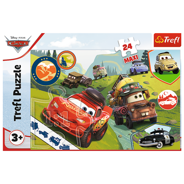 Puzzle - 24 Maxi - Wesołe auta - Disney Cars 3 - Trefl 14352