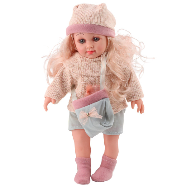 Lalka Sweet Angel W Wełnianym Sweterku Z Grzybkiem Torebka Czapka 36cm 