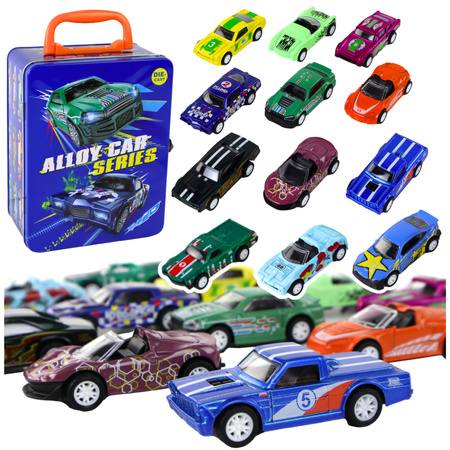 Zestaw Pojazdów Z Napędem Autka 12 ELE Metal 1:64