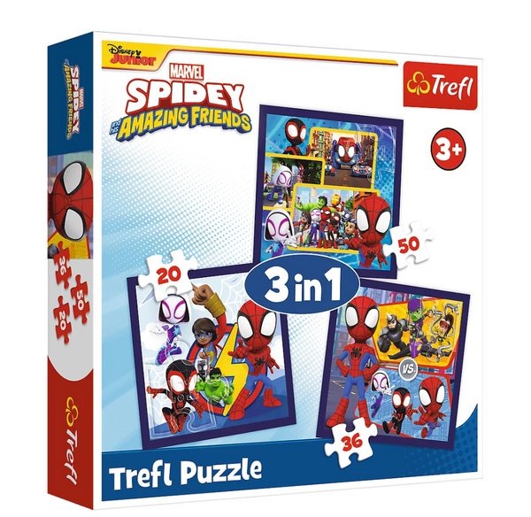 Puzzle - 3w1 (20, 36, 50) - Przygody Spideya i przyjaciół - Disney - Trefl 34892