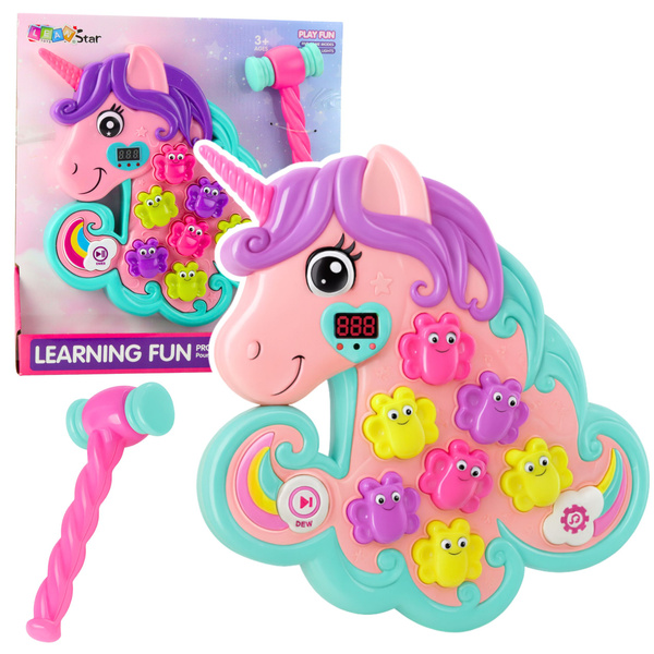 Gra Zręcznościowa Whac A Mole Jednorożec Kolorowy Światła Dźwięki