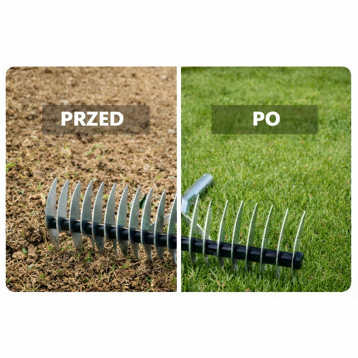 Aerator Wertykulator Ogrodowy Ręczny Do Trawnika Dwustronny LEAN 34 cm