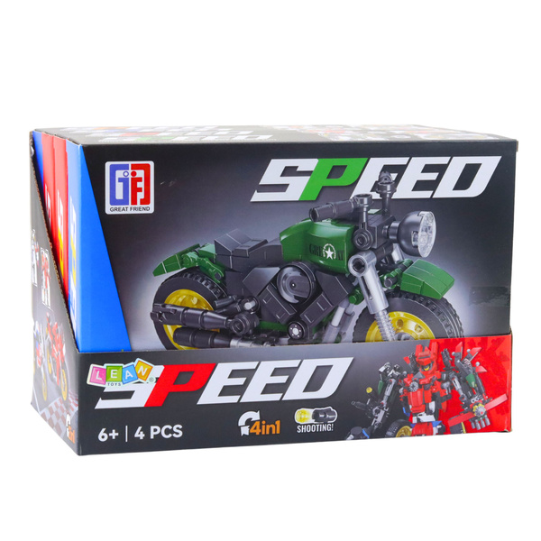 Klocki Konstrukcyjne Motor Motocykl Robot 2w1 217-222 el. Mix