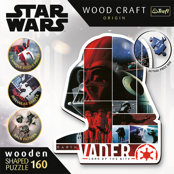 Puzzle drewniane - 160 - Gwiezdne wojny - STAR WARS - Darth Vader - Trefl 20190