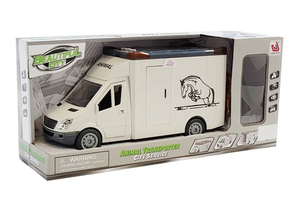 Ciężarówka Auto Pojazd do Transportu Koni Biały 