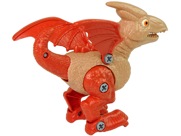 Zestaw Dinozaur Pterodaktyl z Jajkiem DIY Śrubokręt Czerwony 