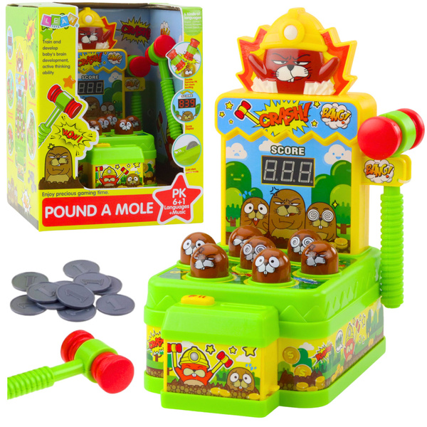 Gra Zręcznościowa Interaktywna Whack-A-Mole Uderz Młotkiem Kreciki 