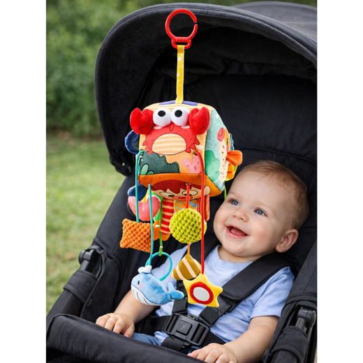 Kostka Sensoryczna Zawieszka Do Łóżeczka Zwierzęta Morskie 