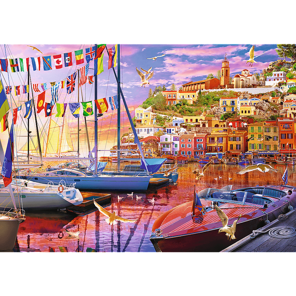 PUZZLE TREFL PRIME UFT 1000 - Vacay Time przedstawiające marinę o zachodzie słońca 10696