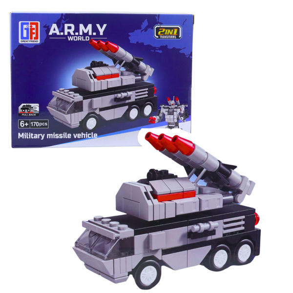 Klocki Konstrukcyjne Armia Wojsko Militarne Środki Transportu Robot 2w1 