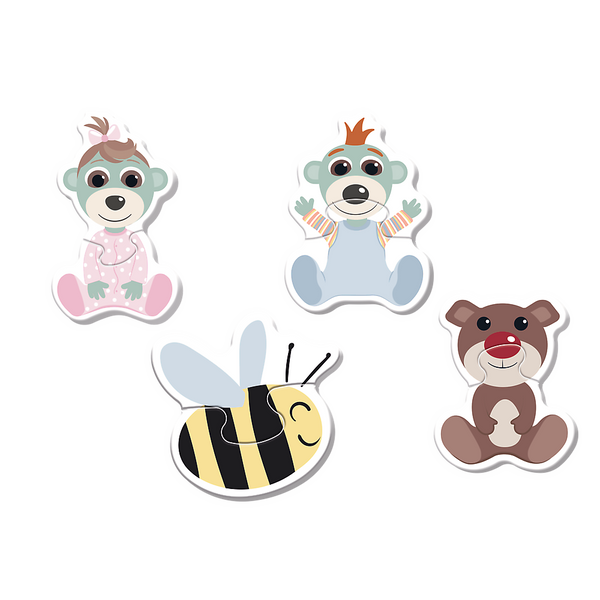 Puzzle - Baby Classic - Przyjacielskie Bobaski - Bobaski i Miś - Trefl 36139