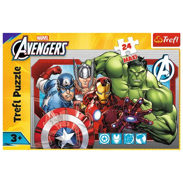 Puzzle - 24 Maxi - Zawsze sprawiedliwi - Disney Marvel The Avengers - Trefl 14378