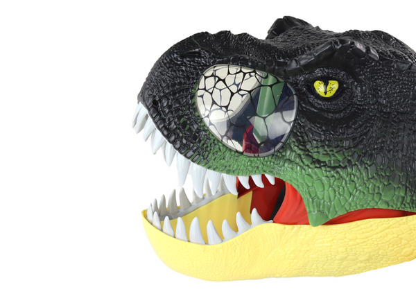  Maska Dinozaura Regulowana Opaska Światła Dźwięki Czarna