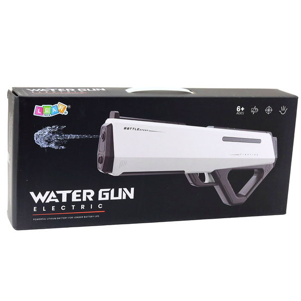 Elektryczny Pistolet Karabin Broń Na Wodę Biały Zasięg 12m 400ml 