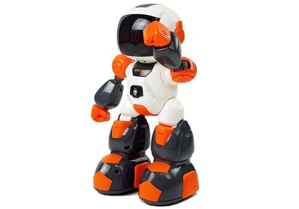 Robot Zdalnie Sterowany Zegarkiem na Podczerwień  Dźwięk Światła Nagrywanie Pomarańczowy 