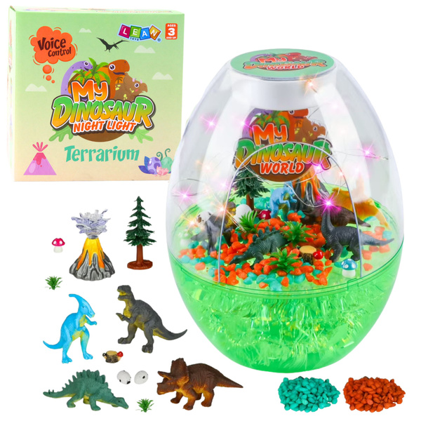 Zestaw Kreatywny Terrarium z Dinozaurami Lampka Nocna Sterowanie Głosem DIY