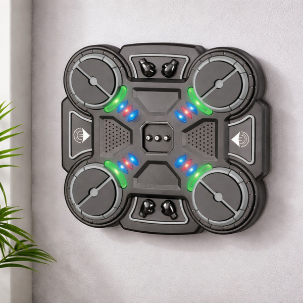 Interaktywna Tarcza Bokserska Muzyczna Światła LED 3 Poziomy Czarna