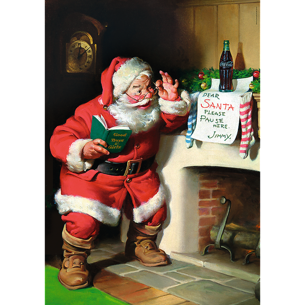 Puzzle - 1000 XMAS - Coca-Cola: Mikołaj przy kominku - Trefl 10922