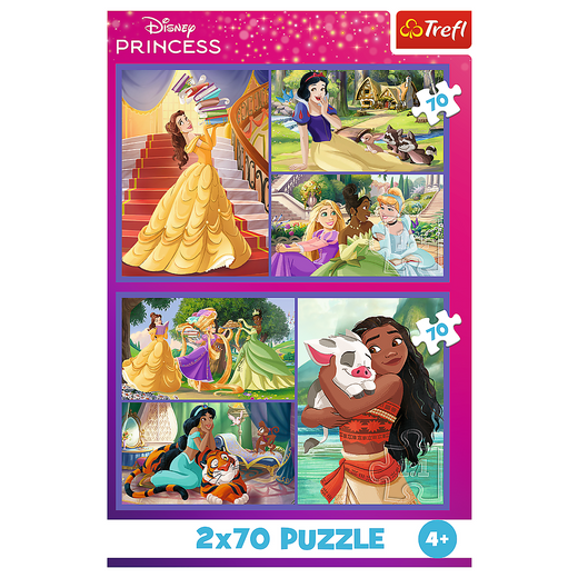Puzzle - 2x70 - Bajkowe dni - Disney Princess - Trefl 34440
