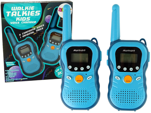 Zestaw Walkie Talkies Krótkofalówki Dla Dzieci Niebieskie 2 Szt. 
