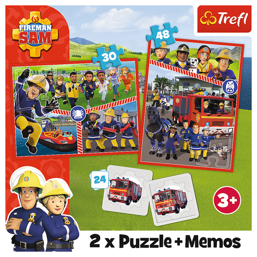 Puzzle - 2w1 + memos - Drużyna Strażaka Sama Trefl 93334