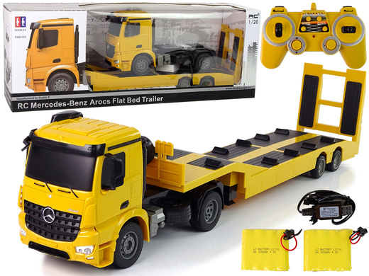 Duża Ciężarówka Laweta R/C Mercedes Arocs Żółta 1:20 Długość 103 cm 