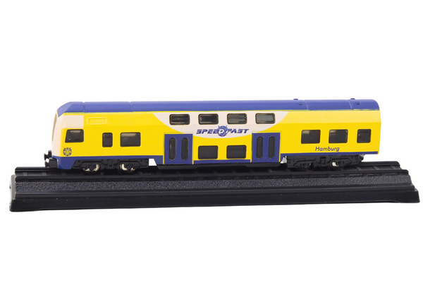 Model Kolekcjonerski Pociąg Żółto-Niebieski 1:48 Metalowy 